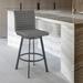 Jermaine Swivel Bar or Counter Stool in Faux Leather with Metal Frame