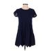 Silence and Noise Casual Dress - A-Line: Blue Print Dresses - Women's Size X-Small