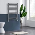 Warmehaus Straight Heated Towel Rail Radiator Anthracite 1000 x 600mm Grey Bathroom Ladder Radiator Towel Warmers for Bathroom Kitchen