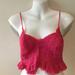 Free People Tops | Halter Top Medium Pink Lace Ruffle Nwt Free | Color: Pink | Size: M