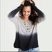 American Eagle Outfitters Sweaters | American Eagle Women's Ombre Gray Cross Lace Up Front Knit Sweater | Color: Gray | Size: Xs