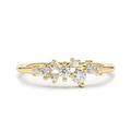 SISGEM 0.25ct Natural Diamond Engagement Ring, 9ct Solid Yellow Gold 1/4 Carat Diamond Stackable Ring for Her Women Ladies Engagement Wedding (Size: P)