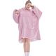 Oversized Sherpa Hoodie Wearable Sweatshirt Blanket Super Soft Warm Comfortable Blanket Hoodie One Size Fits All.48 Inch Long Pink