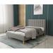 George Oliver Deeb Upholstered Platform Bed Frame w/ Wingback Headboard Linen in Gray | Full | Wayfair AA520C56F1564597BE2589AA17AFAA31