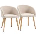 Homcom - Chaises de visiteur design scandinave - lot de 2 chaises - pieds inclinés effilés bois