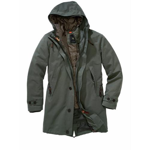 Mey & Edlich Herren langer Anorak Regular Fit Gruen einfarbig