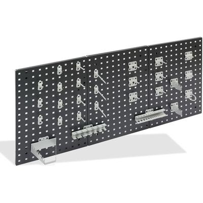 Werkzeugwand Lochwand 1177x456mm anthrazitgrau ral 7016 mit 28tlg Hakenset - ADB Image