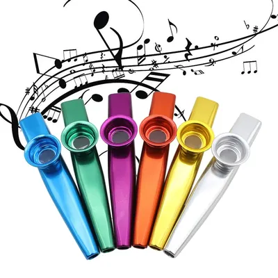 Kazoos en métal coloré instruments de musique flûtes diaphragme bouche bon compagnon maire