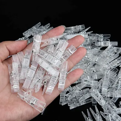Mini pinces à linge transparentes en plastique portable pinces à papier photo décoration de la
