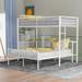 Twin Over Full Metal Bunk Bed with Desk, Ladder and Quality Slats for Bedroom