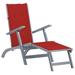 vidaXL Patio Deck Chair with Footrest and Cushion Solid Acacia Wood - 65.7" x 22" x 29.5"