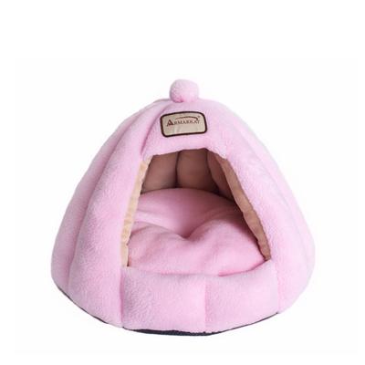 Plush Faux Fleece Cave Cat dog Bed, Soft PInk by Armarkat in Pink