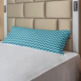 East Urban Home Ambesonne Chevron Body Pillow Case Cover w/ Zipper, Zigzags In Sea Colors Ocean Waves Nautical Theme Sailboat Design Sea Breeze | Wayfair