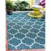 Blue/Green 49 x 0.16 in Area Rug - Lark Manor™ Annetrude Geometric Teal Indoor/Outdoor Area Rug Polypropylene | 49 W x 0.16 D in | Wayfair