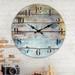August Grove® Jenkintown 14" Wall Clock Wood in Blue/Brown | 14 H x 14 W x 1.5 D in | Wayfair EEF56CB2392C43BFA252EA3EB7B458FA
