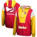 Men's Mitchell & Ness Red/Yellow Atlanta Hawks Hardwood Classics Highlight Reel Windbreaker Half-Zip Hoodie Jacket