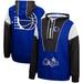 Men's Mitchell & Ness Blue/Black Orlando Magic Hardwood Classics Highlight Reel Windbreaker Half-Zip Hoodie Jacket