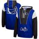 Men's Mitchell & Ness Blue/Black Orlando Magic Hardwood Classics Highlight Reel Windbreaker Half-Zip Hoodie Jacket