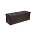 43" L Folding Storage Ottoman Bench with Flipping Lid, Faux Leather Storage Chest with Iron Frame Support - Brown