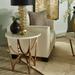 Vittoria Champagne Gold Finish End Table With White Faux Marble Top by iNSPIRE Q Bold