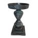 10.5" Black Contemporary Patina Finish Pedestal Pillar Candle Holder
