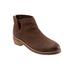 Wide Width Women's Ramona Back Zip Bootie by SoftWalk in Chestnut (Size 7 1/2 W)