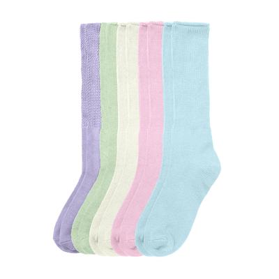 Plus Size Women's 6-Pack Rib Knit Socks by Comfort Choice in Pastel Pack (Size 1X) Tights