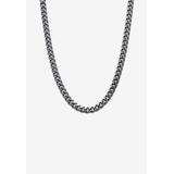 Men's Big & Tall Men's Black Ruthenium Plated Curb Link Chain Necklace (10.5mm), 24 inches by PalmBeach Jewelry in Black