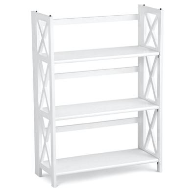 Montego 3-Shelf Folding Bookcase - White by Casual Home in White