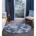 Blue 0.35 in Area Rug - Red Barrel Studio® Majoros Floral Navy Rug Polypropylene | 0.35 D in | Wayfair RDBA2951 44371151