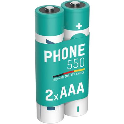 Akku aaa Micro 550 mAh 1,2V NiMH, 2 Stück, wiederaufladbar mit maxE - Ansmann