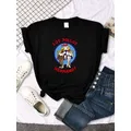 T-shirt Femme Deux Beaux Cowboy Poulet Frères Motif Imprimé T-shirts Oversize O-Cou T-shirts Casual