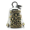 MICHAEL PROTECT US-Pendentif Unisexe en Acier Inoxydable avec Cloche Dorée Motif Archange Cool