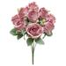 Set of 2 Pastel Dusty Mauve Artificial Rose Flower Stem Bush Bouquet 19in - 19" L x 15" W x 15" DP