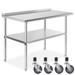 48 x 24 Inch NSF Stainless Steel Prep Table With 4 Casters by GRIDMANN