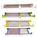 Hershii Closet Tension Shelf & Rod Expandable Metal Storage Rack Adjustable Organizer DIY Divider Separator for Cabinet Wardrobe Cupboard Kitchen Bathroom - 4 Colors