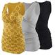 COLOMI Maternity Nursing Tank Top Sleeveless Pajama Tops Nursing Cami Sleep Bra for Breastfeeding (Black+Grey+Yellow Print/3PACK, M, m)