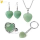 CSAlbaneNatural Stone Green Aventurine Crystal Ensembles de bijoux pour filles collier en forme de