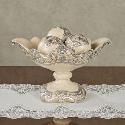 Floressa Centerpiece Bowl and Orbs Silver Set of F...