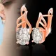 KIwing Zadvocate-Boucles d'Oreilles Carrées Simples pour Femme Bijoux de Fiançailles en Or Rose