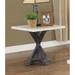 Rectangular Marble End Table, Side Table With X Wooden Frame Leg