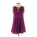 Old Navy Casual Dress - A-Line Plunge Sleeveless: Purple Print Dresses - Women's Size X-Small