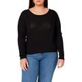 Morgan Women's Pull en Côte Volume Épaule Mange Sweater, Black, M/Tall