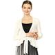 Allegra K Women's Tie Front Metallic Ruffled Long Sleeve Open Cardigan White 16