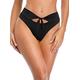 SHEKINI Women's Tie Knot Front Bikini High Waisted Bikini Bottoms Three Piece Swimsuit - - Small