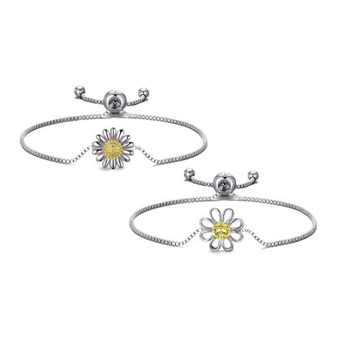 Daisy Friendship Bracelet x 2 (Crystal + Two-Tone)