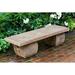 Dakota Fields Balmorhea Stone/Concrete Garden Outdoor Bench Stone/Concrete in Black | 15.5 H x 56 W x 17 D in | Wayfair BLMK1941 46795114