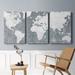 Canora Grey Galvanized Map- Premium Gallery Wrapped Canvas - Ready To Hang Canvas, Solid Wood in Gray/White | 60 H x 120 W x 1 D in | Wayfair