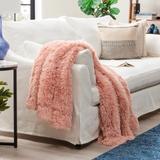 Chanasya Longfur Shaggy Faux Fur Throw Blanket With Reversible Sherpa