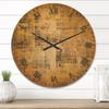 Designart 'Antique face on Parchment' Rustic Wood Wall Clock